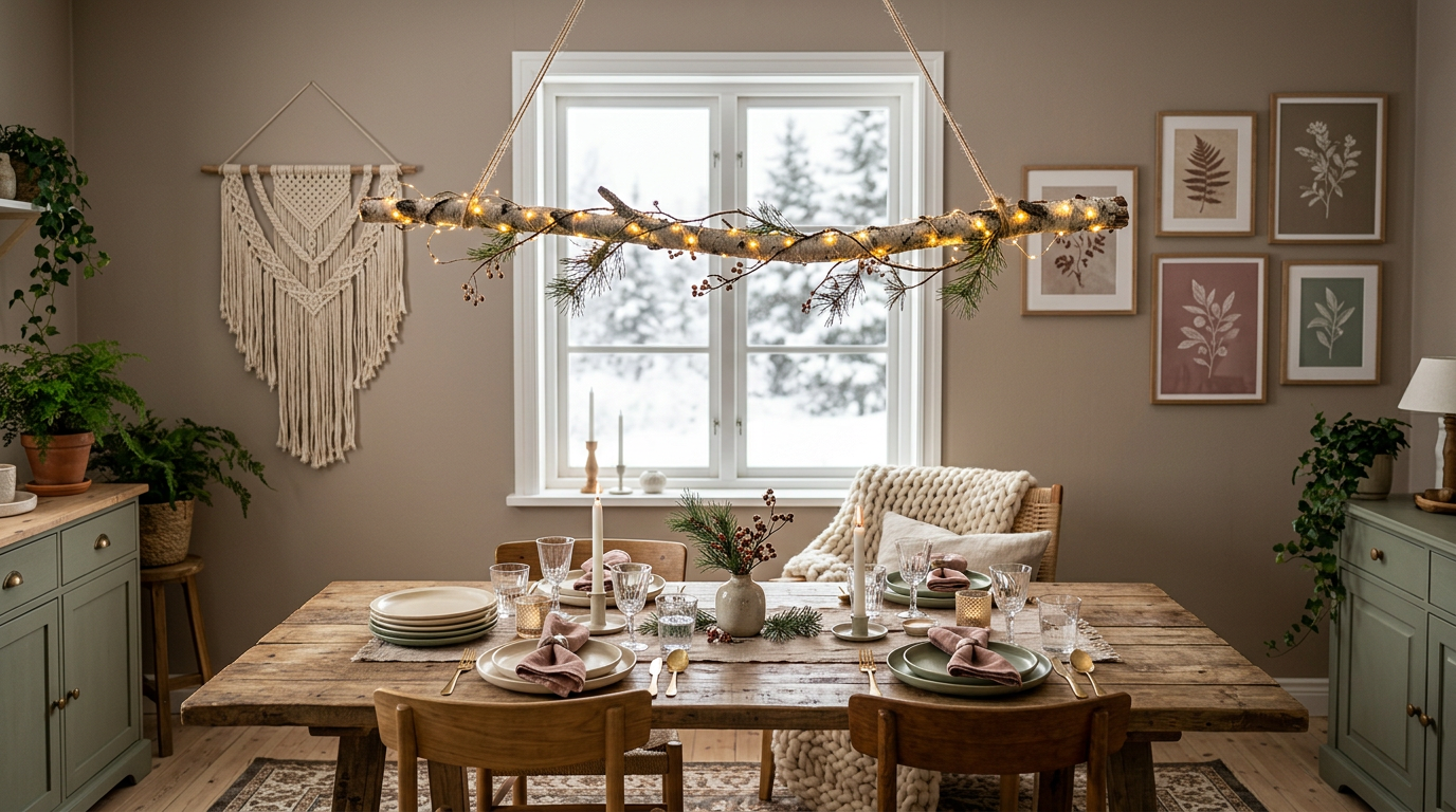 DIY Hanging Branch Light Fixture Winter Guide: Cozy & Cheap